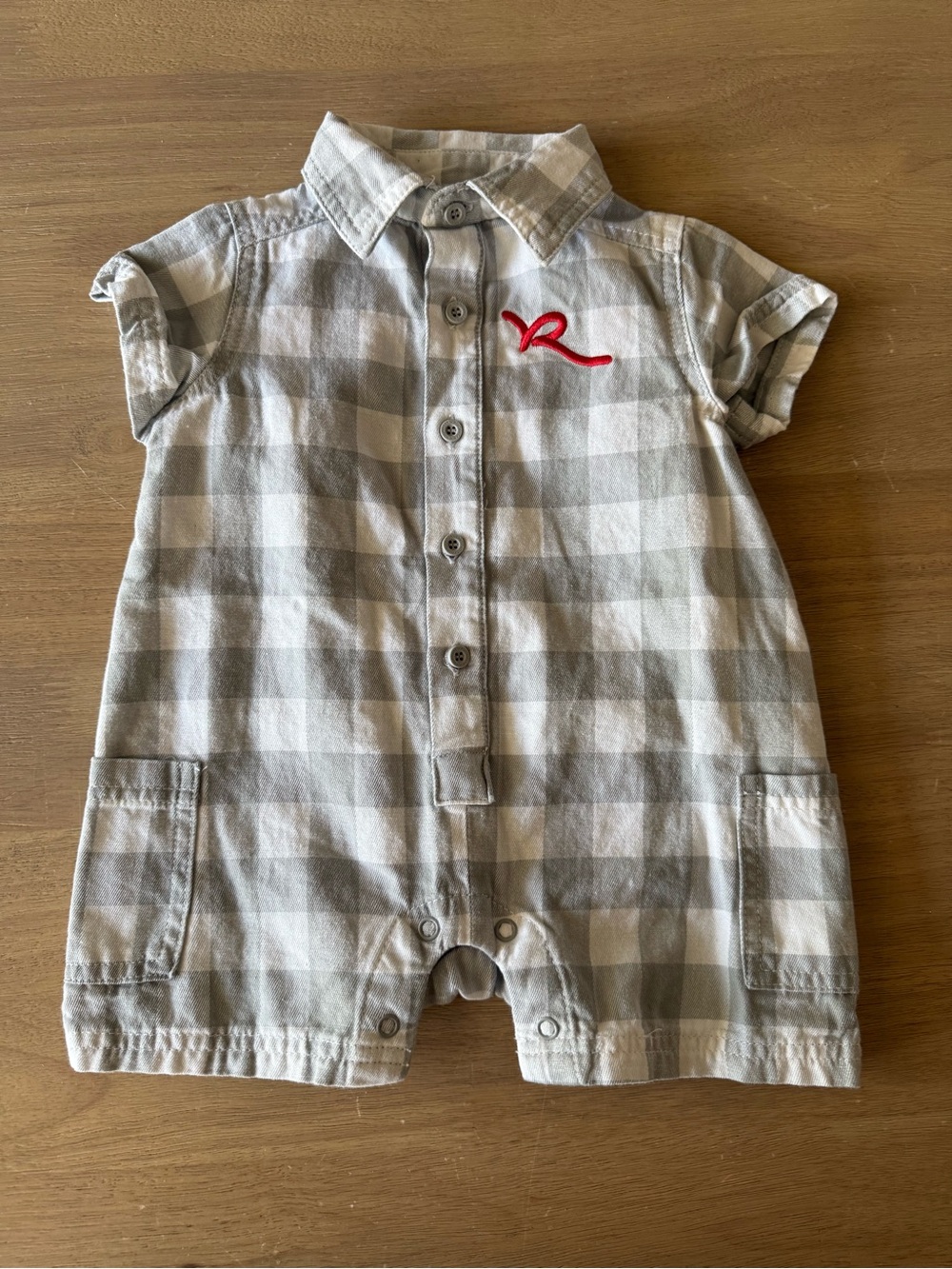 Rocawear kids plaid outfit with embroidered logos/ lettering size 3/6 months
